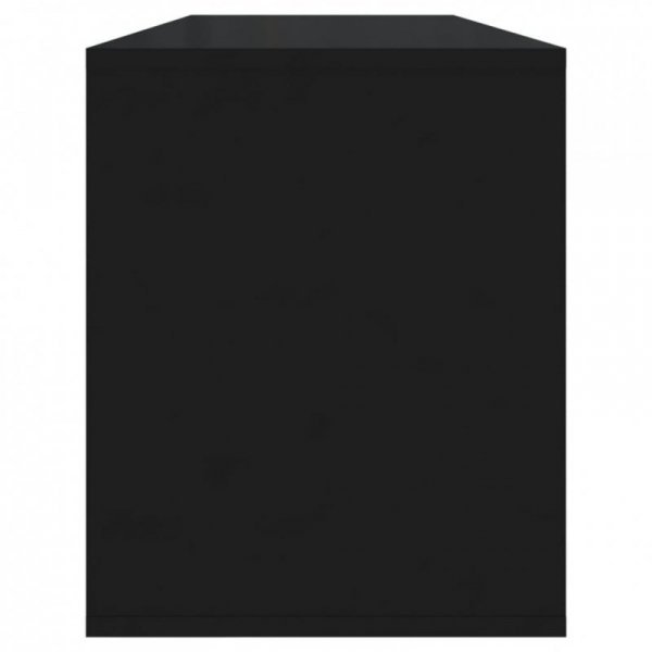 Szafka pod TV, czarna, 130x35x50 cm, materiał drewnopochodny