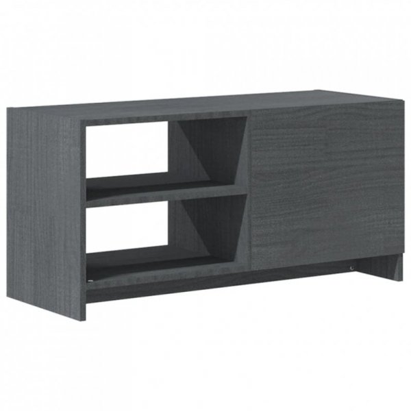 Szafka pod telewizor, szara, 80x31x39 cm, lite drewno sosnowe