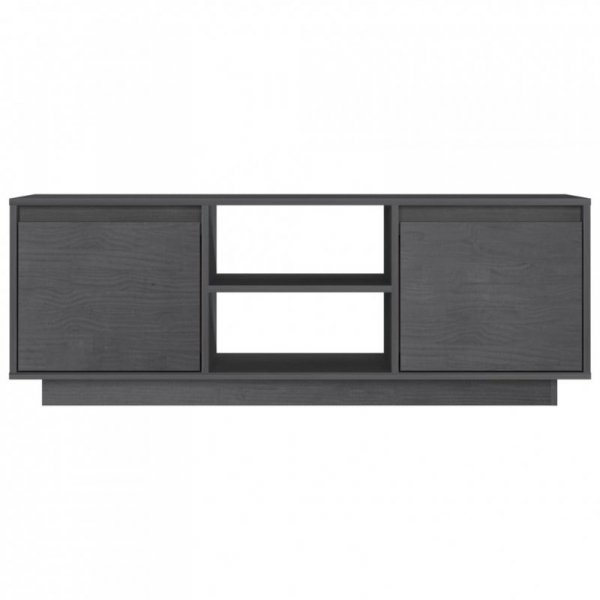 Szafka pod telewizor, szara, 110x30x40 cm, lite drewno sosnowe