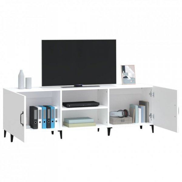 Szafka pod TV, biała, 150x30x50 cm, materiał drewnopochodny
