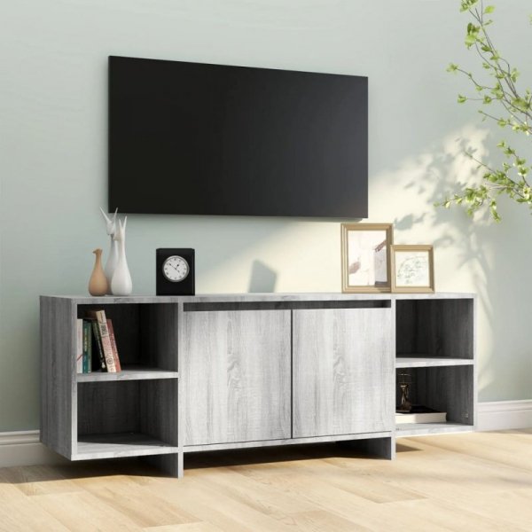 Szafka pod TV, szary dąb sonoma, 130x35x50 cm