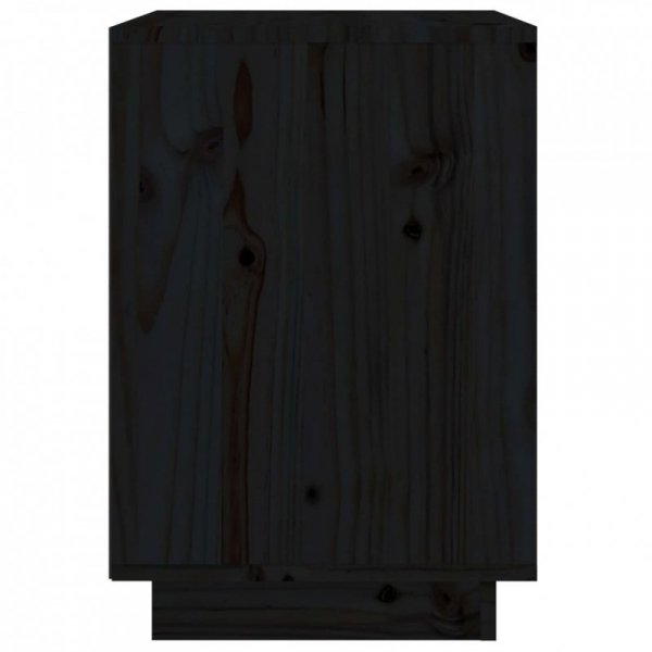 Szafki nocne, 2 szt., czarne, 40x35x50 cm, lite drewno sosnowe