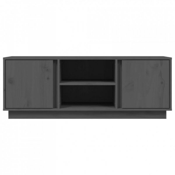 Szafka pod telewizor, szara, 110x35x40,5cm, lite drewno sosnowe