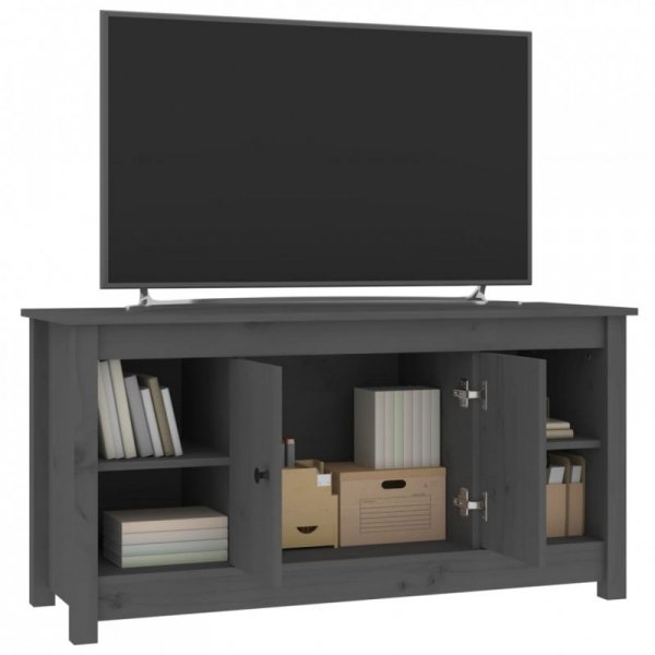 Szafka pod telewizor, szara, 103x36,5x52 cm, drewno sosnowe