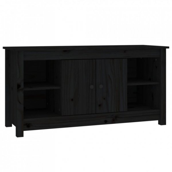 Szafka pod telewizor, czarna, 103x36,5x52 cm, drewno sosnowe
