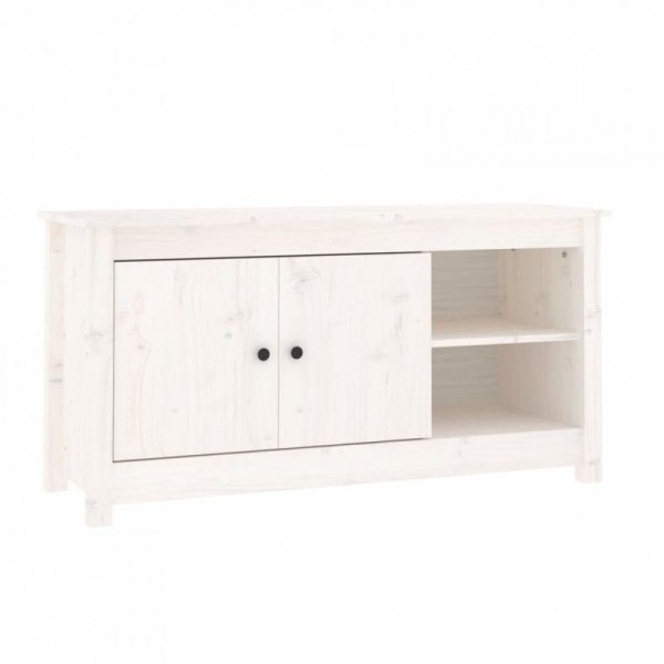 Szafka pod telewizor, biała, 103x36,5x52 cm, drewno sosnowe