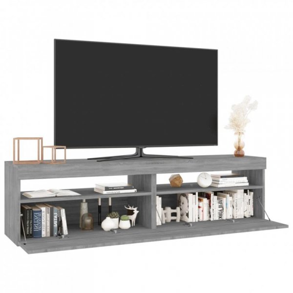 Szafki pod TV z LED, 2 szt., szary dąb sonoma 75x35x40 cm