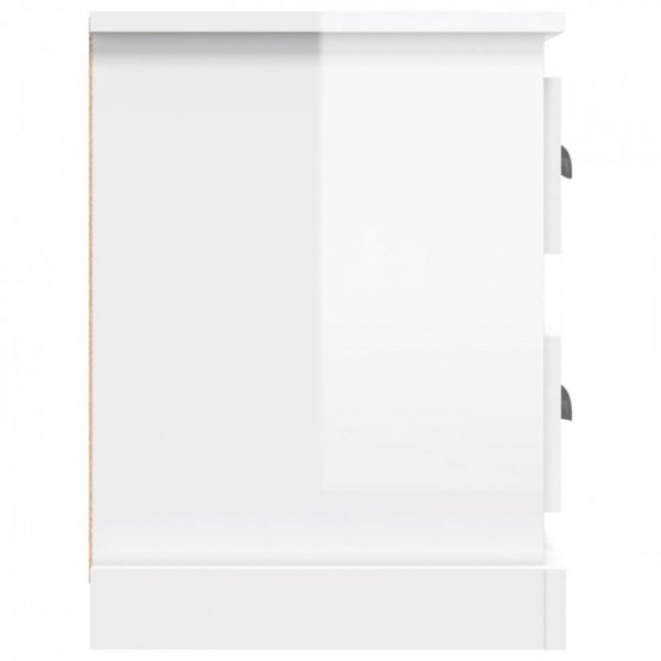 Szafka pod TV, wysoki połysk, biała, 102x35,5x47,5 cm