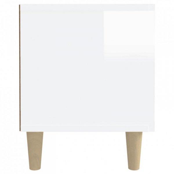 Szafka pod TV, wysoki połysk, biała, 180x31,5x40 cm
