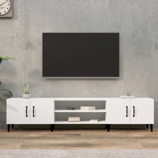 Szafka pod TV, biała, 180x31,5x40 cm, materiał drewnopochodny