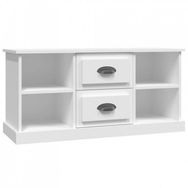 Szafka pod TV, biała, 99,5x35,5x48 cm, materiał drewnopochodny