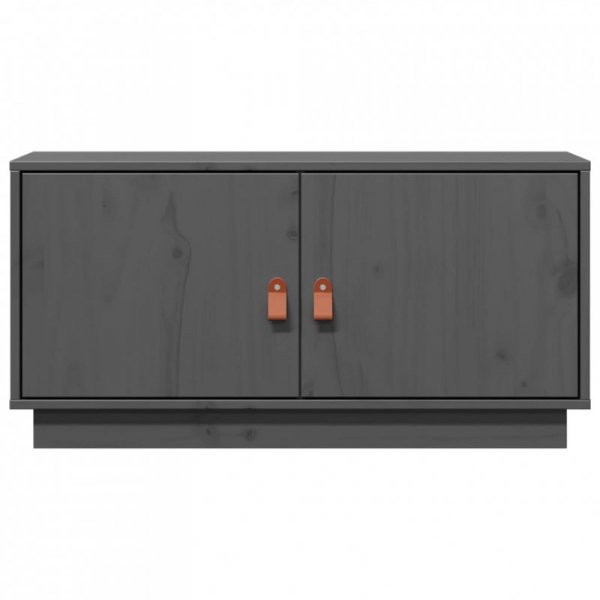 Szafka pod TV, szara, 80x34x40 cm, lite drewno sosnowe