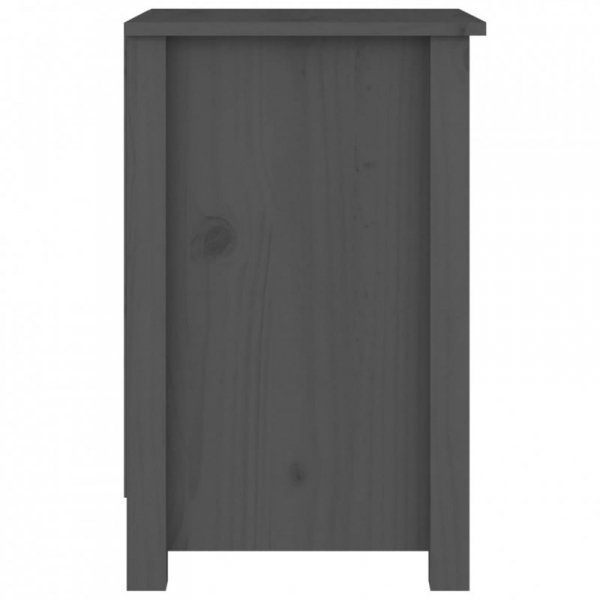 Szafki nocne, 2 szt., szare, 40x35x55 cm, lite drewno sosnowe