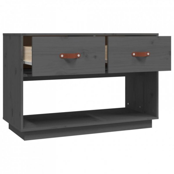 Szafka pod telewizor, szara, 90x40x60 cm, lite drewno sosnowe