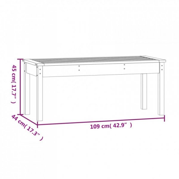 Ławka ogrodowa, biała, 109x44x45 cm, lite drewno sosnowe