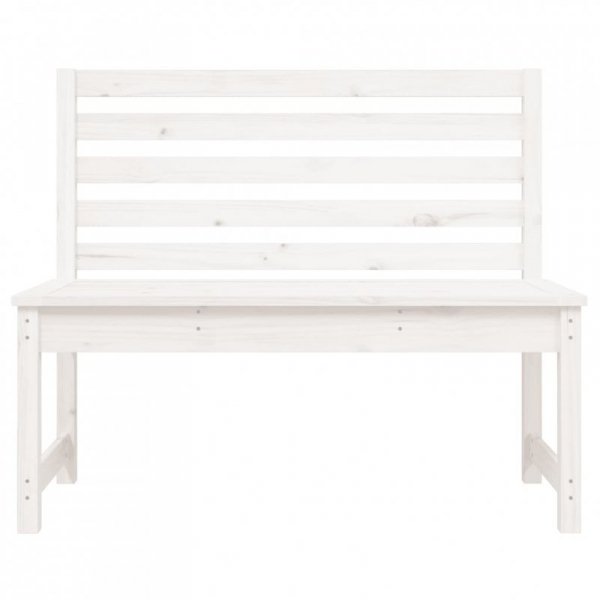 Ławka ogrodowa, biała, 109 cm, lite drewno sosnowe