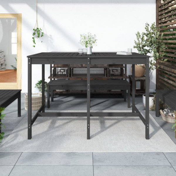 Stolik ogrodowy, szary, 159,5x82,5x110 cm, lite drewno sosnowe