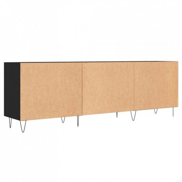 Szafka pod TV, czarna, 150x30x50 cm, materiał drewnopochodny