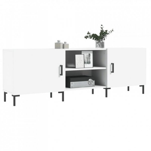 Szafka pod TV, biała, 150x30x50 cm, materiał drewnopochodny