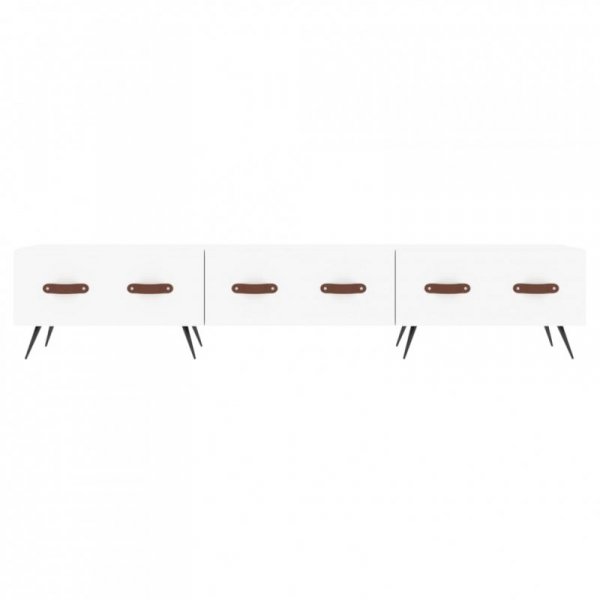 Szafka pod TV, biała, 150x36x30 cm, materiał drewnopochodny