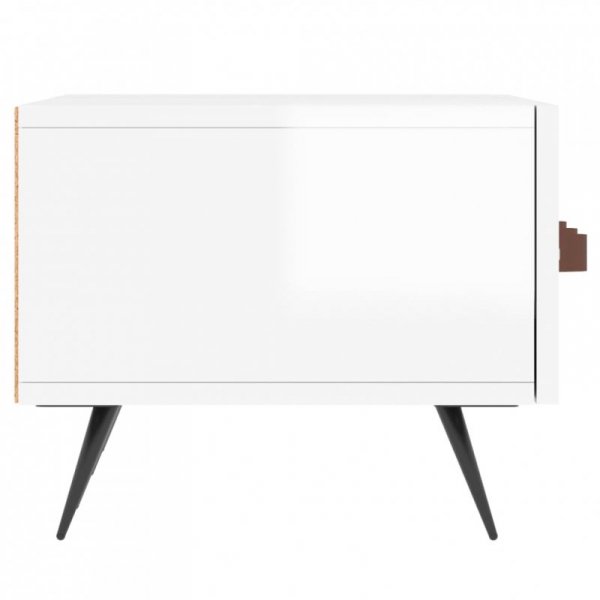 Szafka pod TV, wysoki połysk, biała, 150x36x30 cm