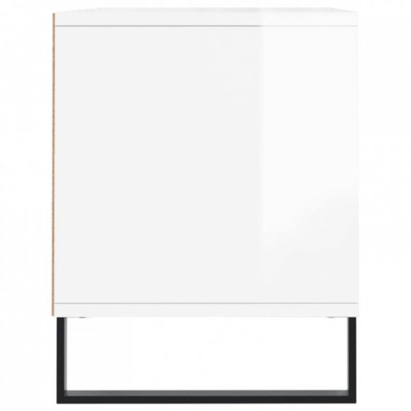 Szafka pod TV, wysoki połysk, biała, 100x34,5x44,5 cm