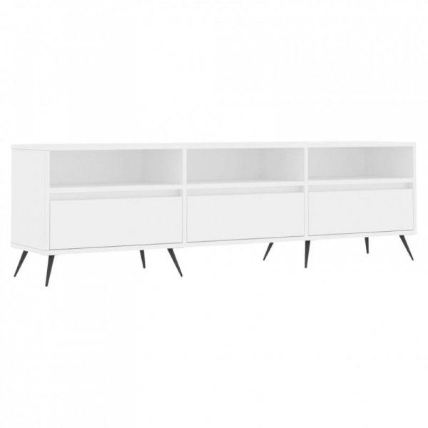 Szafka pod TV, biała, 150x30x44,5 cm, materiał drewnopochodny