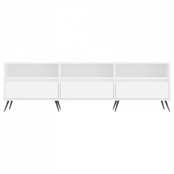 Szafka pod TV, biała, 150x30x44,5 cm, materiał drewnopochodny
