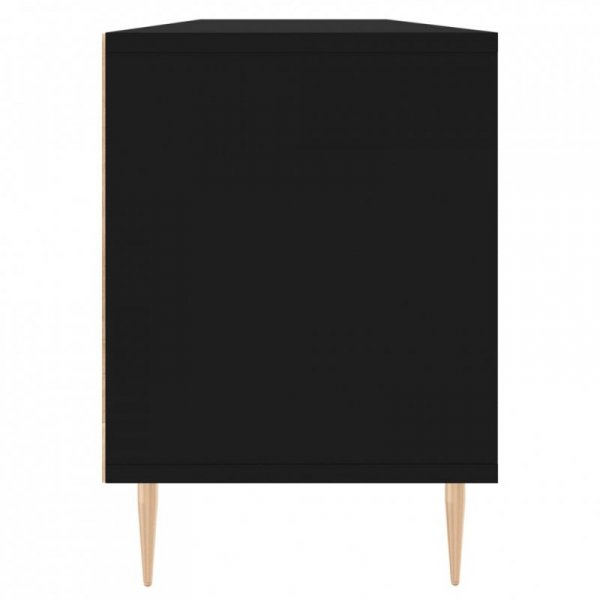 Szafka pod TV, czarna, 150x30x44,5 cm, materiał drewnopochodny