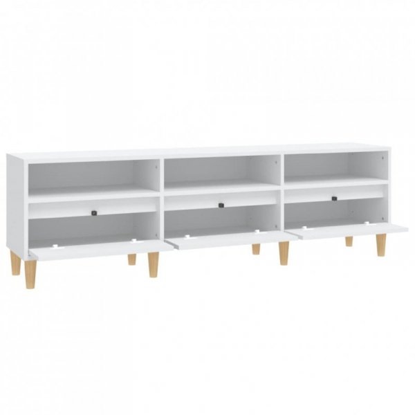 Szafka pod TV, biała, 150x30x44,5 cm, materiał drewnopochodny
