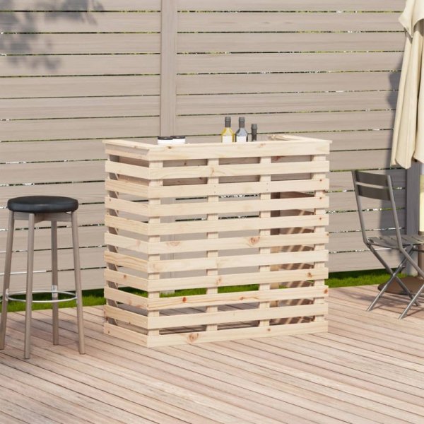 Stolik barowy do ogrodu, 113,5x50x103 cm, lite drewno sosnowe