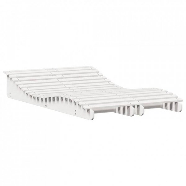 Leżaki, 2 szt., białe, 205x60x31,5 cm, lite drewno sosnowe