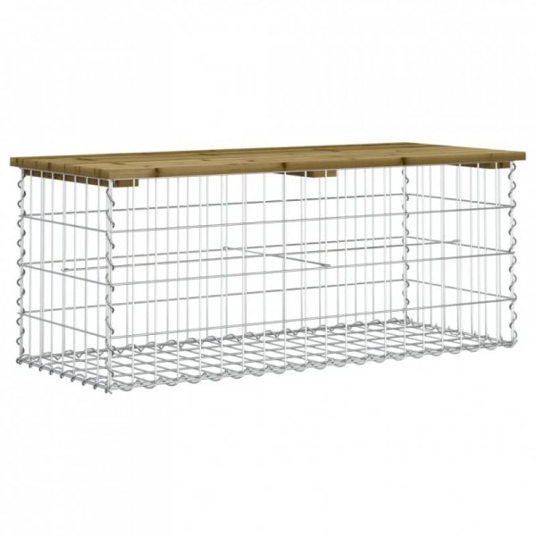 Ławka ogrodowa z gabionem, 103x44x42 cm, impregnowana sosna