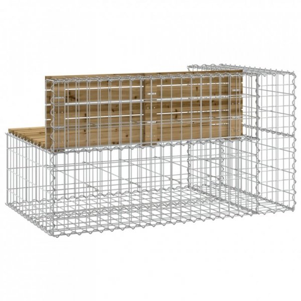 Ławka ogrodowa z gabionem, 122x71x65,5 cm, impregnowana sosna