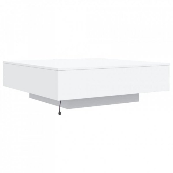 Stolik kawowy z oświetleniem LED, biały, 100x100x30 cm