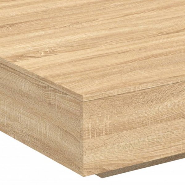 Stolik kawowy z podświetleniem LED, dąb sonoma, 100x100x30 cm