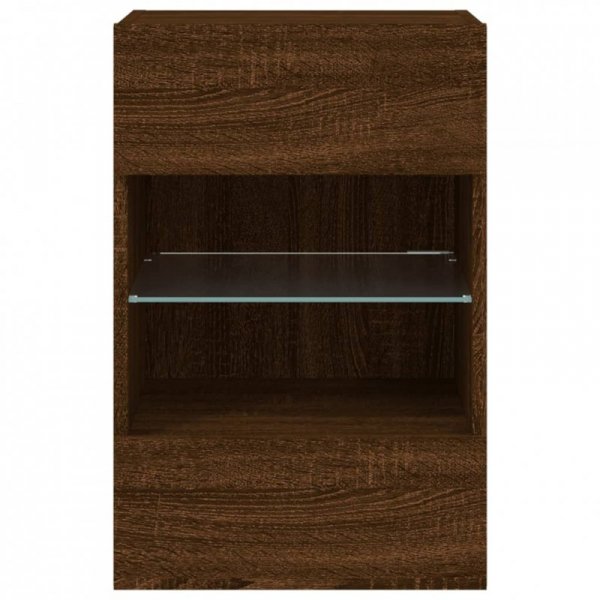 Ścienne szafki TV z LED, 2 szt., brązowy dąb, 40x30x60,5 cm