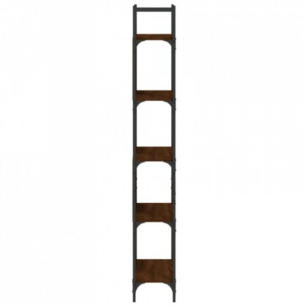 5-poziomowy regał na książki, brązowy dąb, 60,5x24x166,5 cm