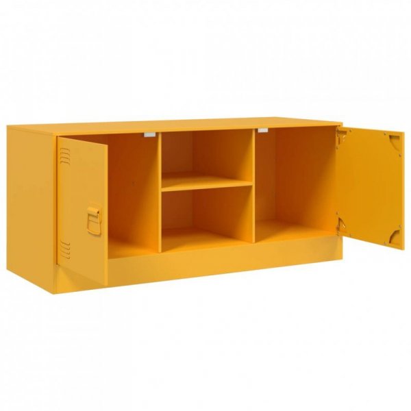 Szafka pod telewizor, musztardowa, 99x39x44 cm, stalowa