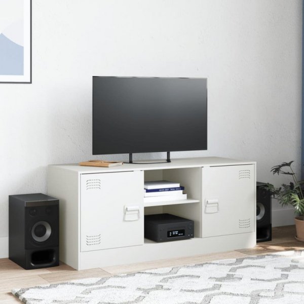 Szafka pod telewizor, biała, 99x39x44 cm, stalowa