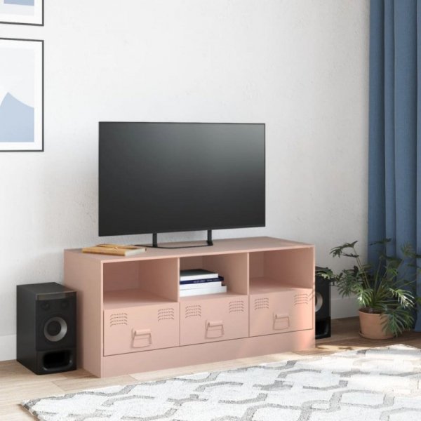 Szafka pod telewizor, różowa, 99x39x44 cm, stalowa