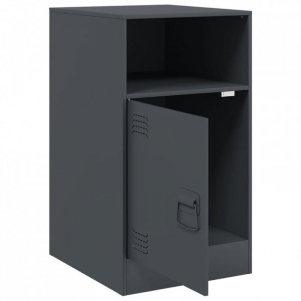 Szafki nocne, 2 szt., antracytowe, 34,5x39x62 cm, stal