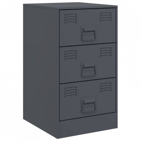 Szafki nocne, 2 szt., antracytowe, 34,5x39x62 cm, stal