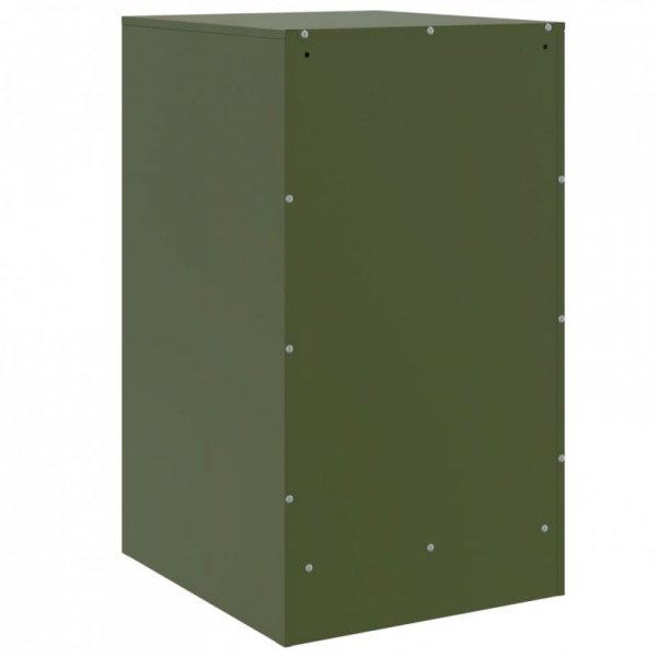 Szafki nocne, 2 szt., oliwkowa zieleń, 34,5x39x62 cm, stal