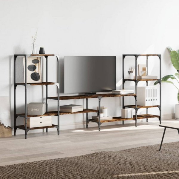 Szafka pod TV, przydymiony dąb, 206,5x28,5x95 cm