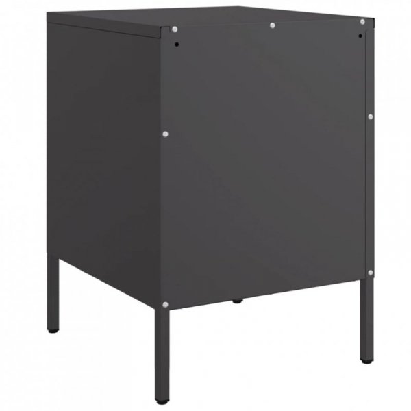 Szafki nocne, 2 szt., czarne, 36x39x50,5 cm, stal