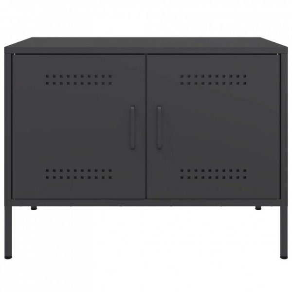 Szafka RTV, czarna, 68x39x50,5 cm, stalowa