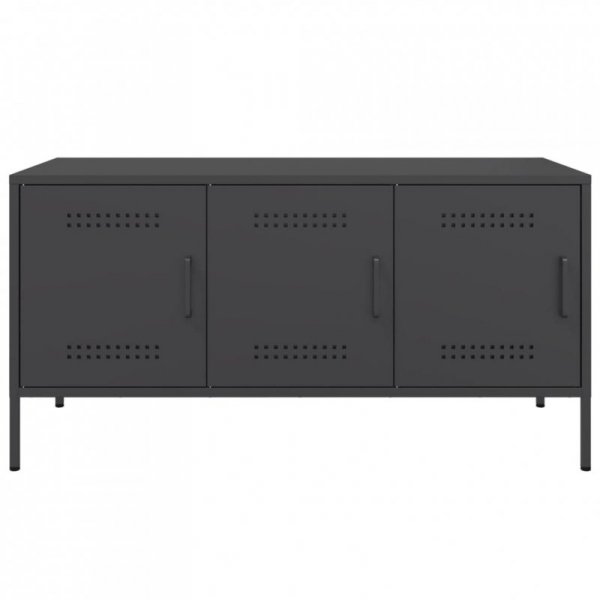 Szafka pod telewizor, czarna, 100,5x39x50,5 cm, stalowa