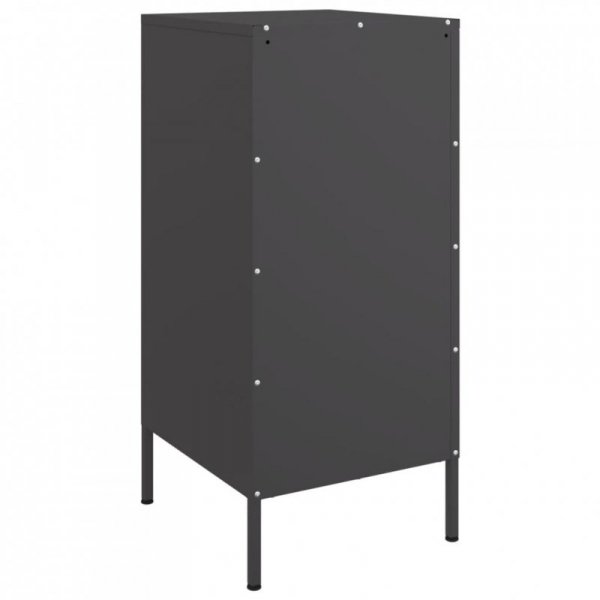Szafki, 2 szt., czarne, 36x39x79 cm, stal