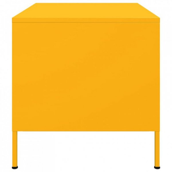 Stolik kawowy, musztardowy, 68x50x50,5 cm, stal